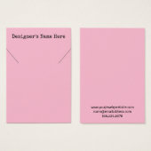 Cartes d'affichage simples à collier rose clair (Devant & derrière)