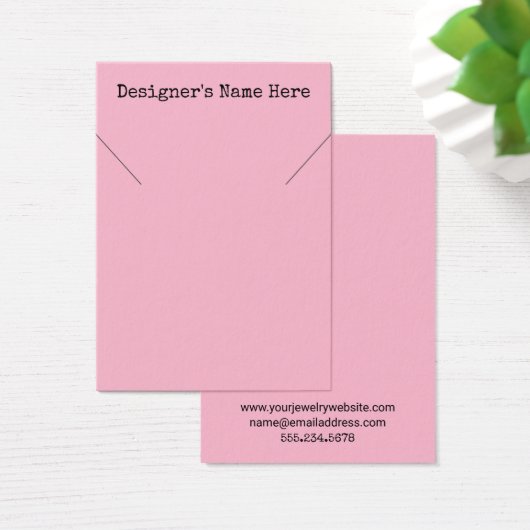 Cartes d'affichage simples à collier rose clair (Bureau)