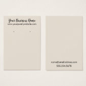 Cartes d'affichage simples à porter en crème (Devant & derrière)
