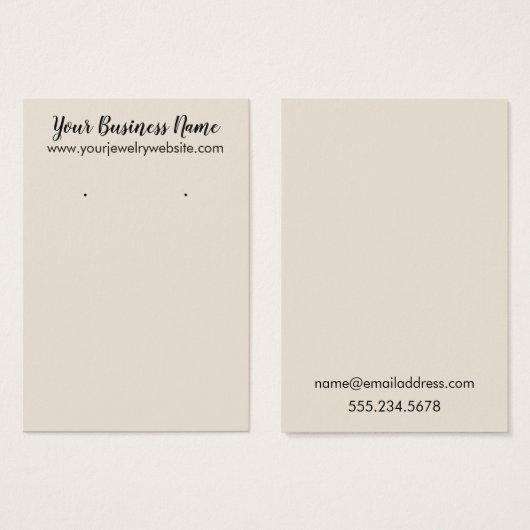 Cartes d'affichage simples à porter en crème (Devant & derrière)