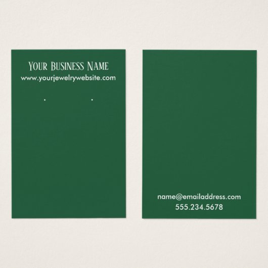 Cartes d'affichage simples du Porte-oreilles vert  (Devant & derrière)