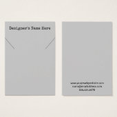 Cartes d'affichage simples minimes de collier gris (Devant & derrière)