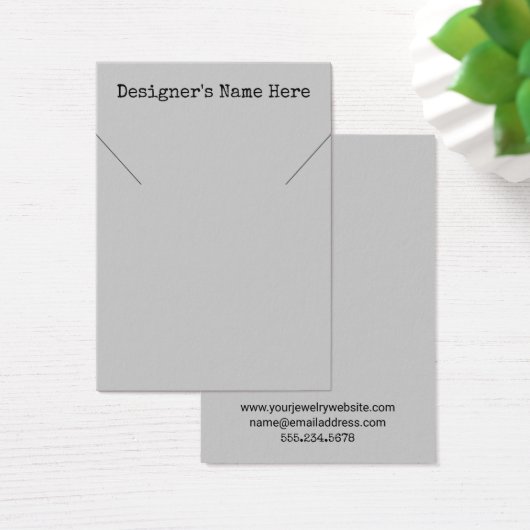 Cartes d'affichage simples minimes de collier gris (Bureau)
