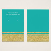 Cartes d'affichage turquoise Blue Luxe Faux Gold (Devant & derrière)