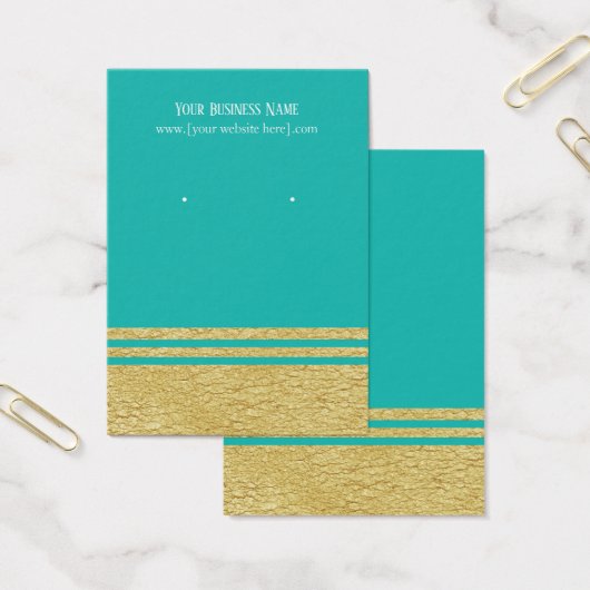 Cartes d'affichage turquoise Blue Luxe Faux Gold (Bureau)