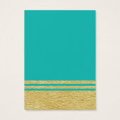 Cartes d'affichage turquoise Blue Luxe Faux Gold (Dos)