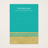 Cartes d'affichage turquoise Blue Luxe Faux Gold (Devant)