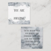 Cartes d'Affirmation Aquarelle Gris (Devant / Derrière)
