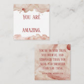 Cartes d'Affirmation Aquarelle Rose (Devant / Derrière)