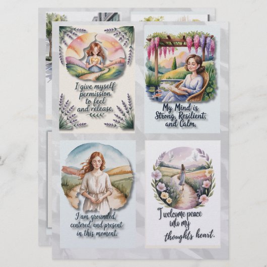 Cartes d'Affirmation Positives Imprimables et devi (Devant / Derrière)