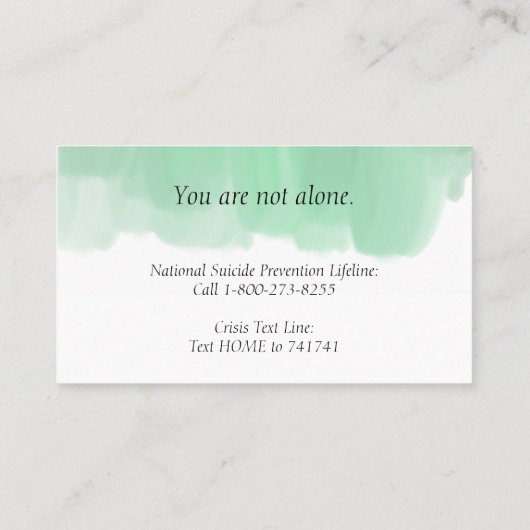 cartes d'aide de crise (Dos)