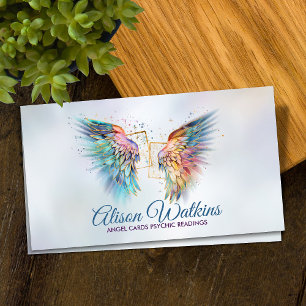 Cartes d'ailes d'ange colorées lumineuses