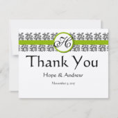 Cartes Damask Green Trim RSVP-Exigez le 5 x 7 (Devant)