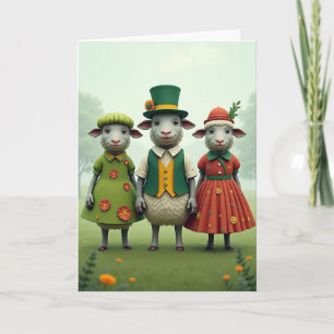Cartes d'amis de printemps aux moutons