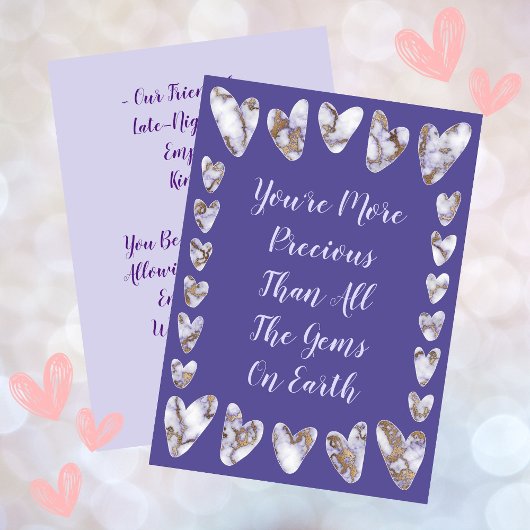Cartes D'Amitié Des Coeurs Ou D'Amour Violet