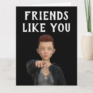 CARTES D'AMITIÉ POUR FILLE AUX CHEVEUX COURTS ANDR
