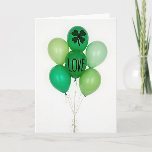 Cartes d'amour aux ballons verts (Devant)