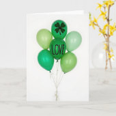 Cartes d'amour aux ballons verts (Fleur jaune)