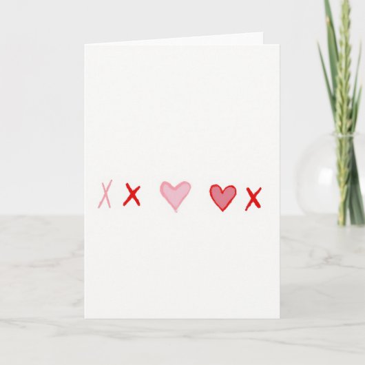 Cartes d'amour Cœurs Rouges Et X (Devant)