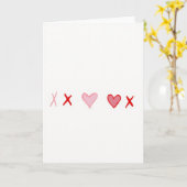Cartes d'amour Cœurs Rouges Et X (Fleur jaune)