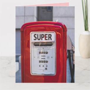 CARTES D'AMUSEMENT D'ANNIVERSAIRE RETRO GAS PUMP