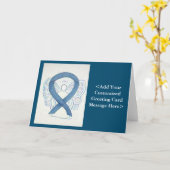 Cartes d'angle bleu Denim Awareness Ribbon (Fleur jaune)