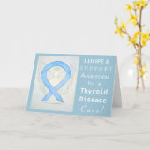 Cartes d'angle bleu ruban de sensibilisation aux m (Fleur jaune)