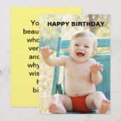 Cartes d'anniversaire 1 an (Devant / Derrière)