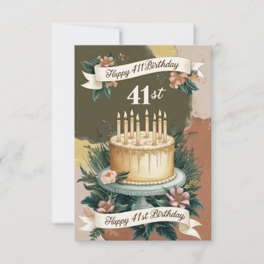 Cartes d'anniversaire 41 ans (Devant)
