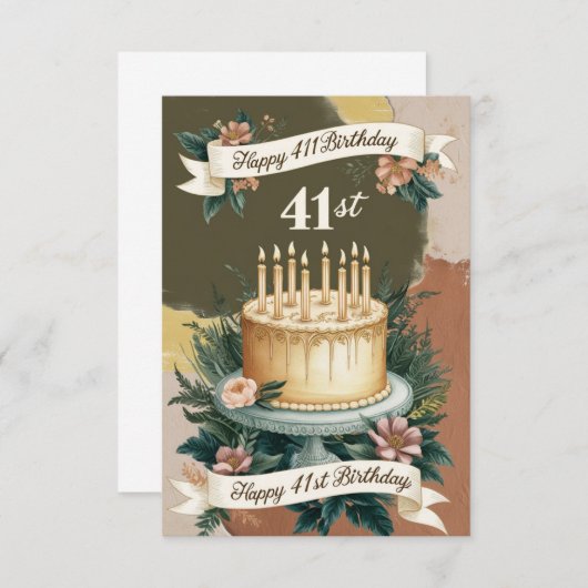 Cartes d'anniversaire 41 ans (Devant / Derrière)