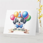 Cartes d'anniversaire adorables (Fleur jaune)