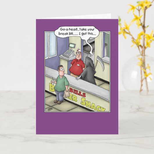 Cartes d'anniversaire amusantes : Burger Bash (Fleur jaune)