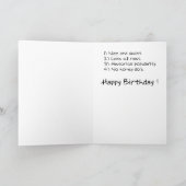 Cartes d'anniversaire amusantes : Dinosaure extinc (Intérieur)