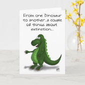 Cartes d'anniversaire amusantes : Dinosaure extinc (Fleur jaune)