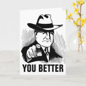 Cartes d'anniversaire amusantes, GANGSTER MAFIA GU (Fleur jaune)