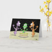Cartes d'anniversaire amusantes : Lune Party (Fleur jaune)