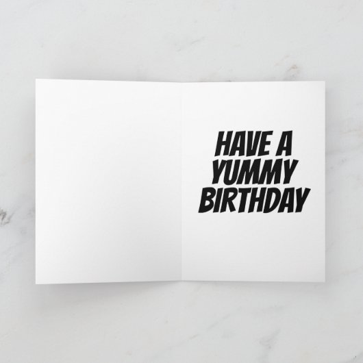 CARTES D'ANNIVERSAIRE AMUSANTES MANGER GÂTEAU (Intérieur)