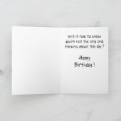 Cartes d'anniversaire amusantes : Pensées douloure (Intérieur)