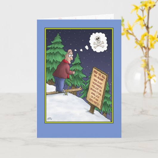 Cartes d'anniversaire amusantes : tout est en bas  (Fleur jaune)