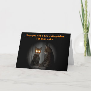 Cartes d'anniversaire amusantes Yeux de chat de gâ