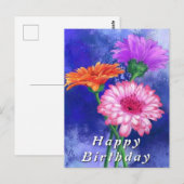 Cartes d'anniversaire aux Gerbera Daisies (Devant / Derrière)