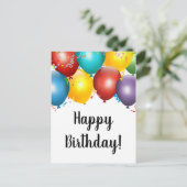 Cartes d'anniversaire avec ballons et confettis co (Debout devant)