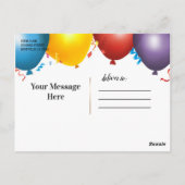 Cartes d'anniversaire avec ballons et confettis co (Dos)
