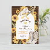 Cartes d'anniversaire Bottes Rustiques Tournesol (Debout devant)