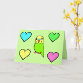 Cartes d'anniversaire Budgie (Fleur jaune)