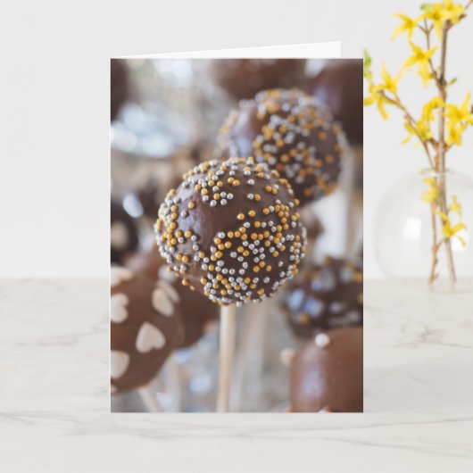 CARTES D'ANNIVERSAIRE CAKE POPS (Fleur jaune)
