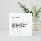 Cartes d'anniversaire Capricorn Zodiac (Debout devant)