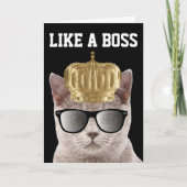 CARTES D'ANNIVERSAIRE CHAT BOSS (Devant)