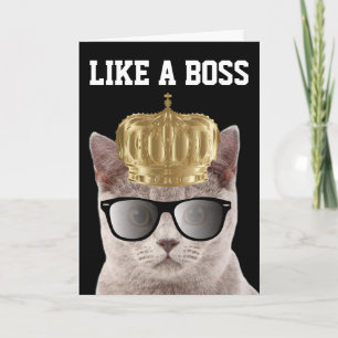 CARTES D'ANNIVERSAIRE CHAT BOSS