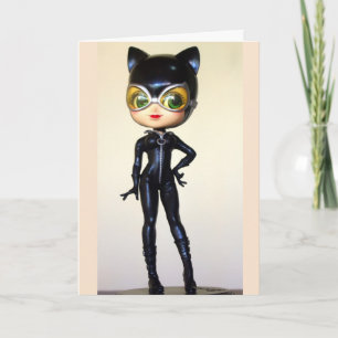 CARTES D'ANNIVERSAIRE CUTE CHAT LADY POUR ELLE